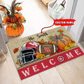 NCAA53-Houston Cougars Welcome Fall Football Doormat - Custom name