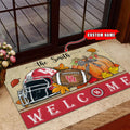 NCAA53-Houston Cougars Welcome Fall Football Doormat - Custom name