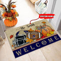 NCAA59-Navy Midshipmen Welcome Fall Football Doormat - Custom name