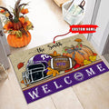 NCAA67-TCU Horned Frogs Welcome Fall Football Doormat - Custom name