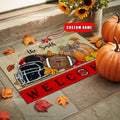 NCAA69-Texas Tech Red Raiders Welcome Fall Football Doormat - Custom name