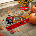 NCAA73-Utah Utes Welcome Fall Football Doormat - Custom name