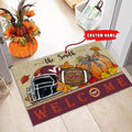 NCAA76-Virginia Tech Hokie Welcome Fall Football Doormat - Custom name