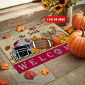 NCAA79-Washington State Cougars Welcome Fall Football Doormat - Custom name