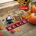 NCAA80-Colgate Raiders Welcome Fall Football Doormat - Custom name