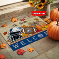 NCAA81-Drake Bulldogs Welcome Fall Football Doormat - Custom name