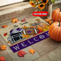 NCAA88-Kansas State Wildcats Welcome Fall Football Doormat - Custom name