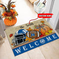 NCAA90-Duke Blue Devils Welcome Fall Football Doormat - Custom name