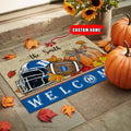 NCAA90-Duke Blue Devils Welcome Fall Football Doormat - Custom name
