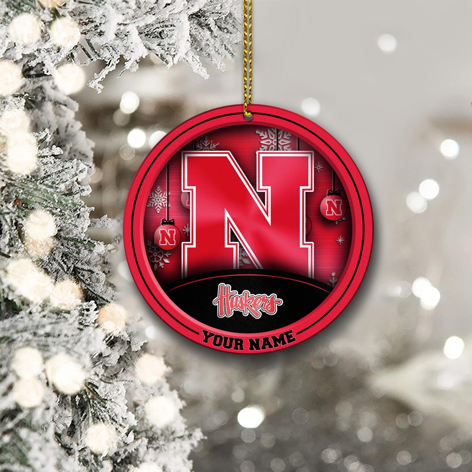 Nebraska Cornhuskers Circle Aluminium Custom Ornament 2 Side Trending New Arrivals H52912 ETUG311023