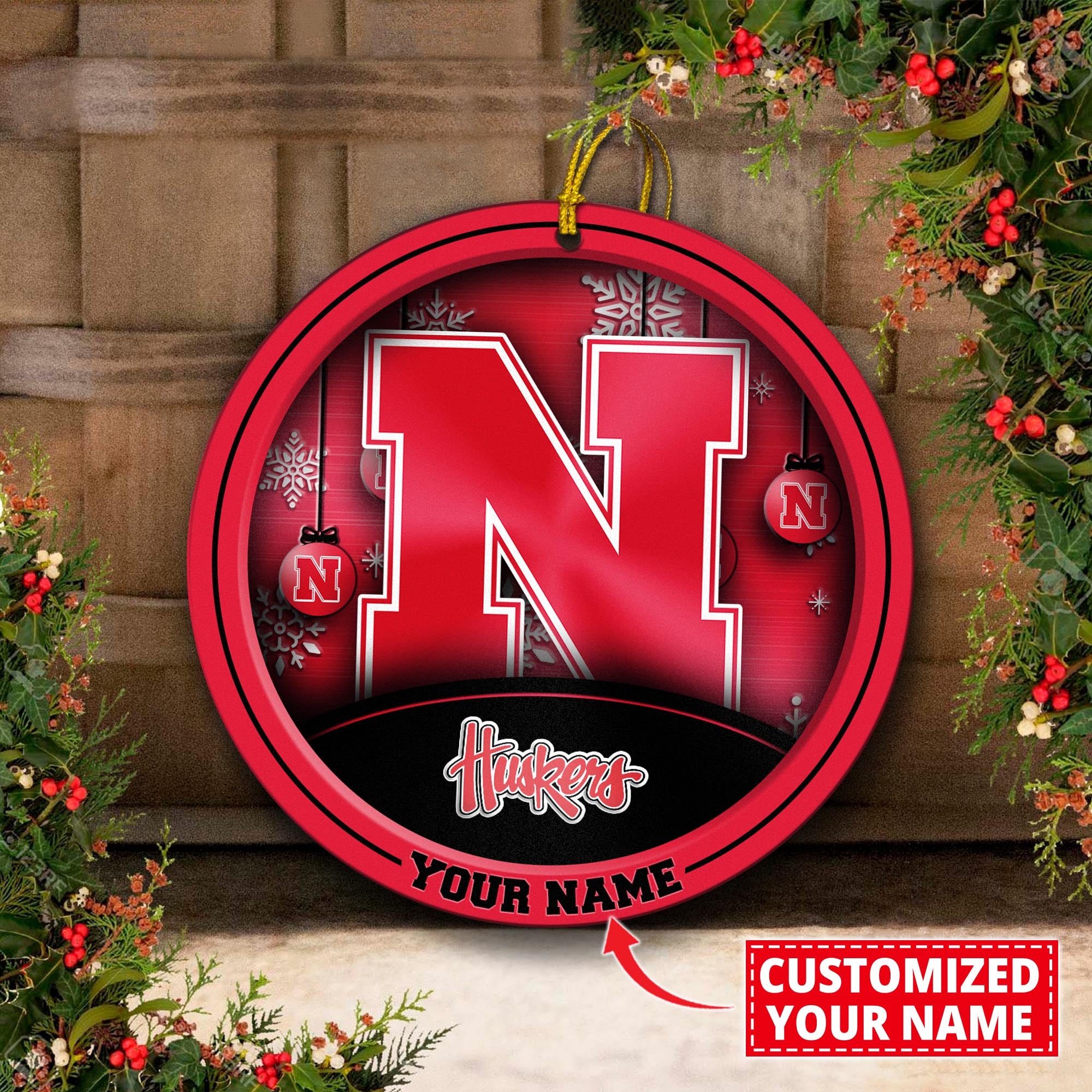Nebraska Cornhuskers Circle Aluminium Custom Ornament 2 Side Trending New Arrivals H52912 ETUG311023
