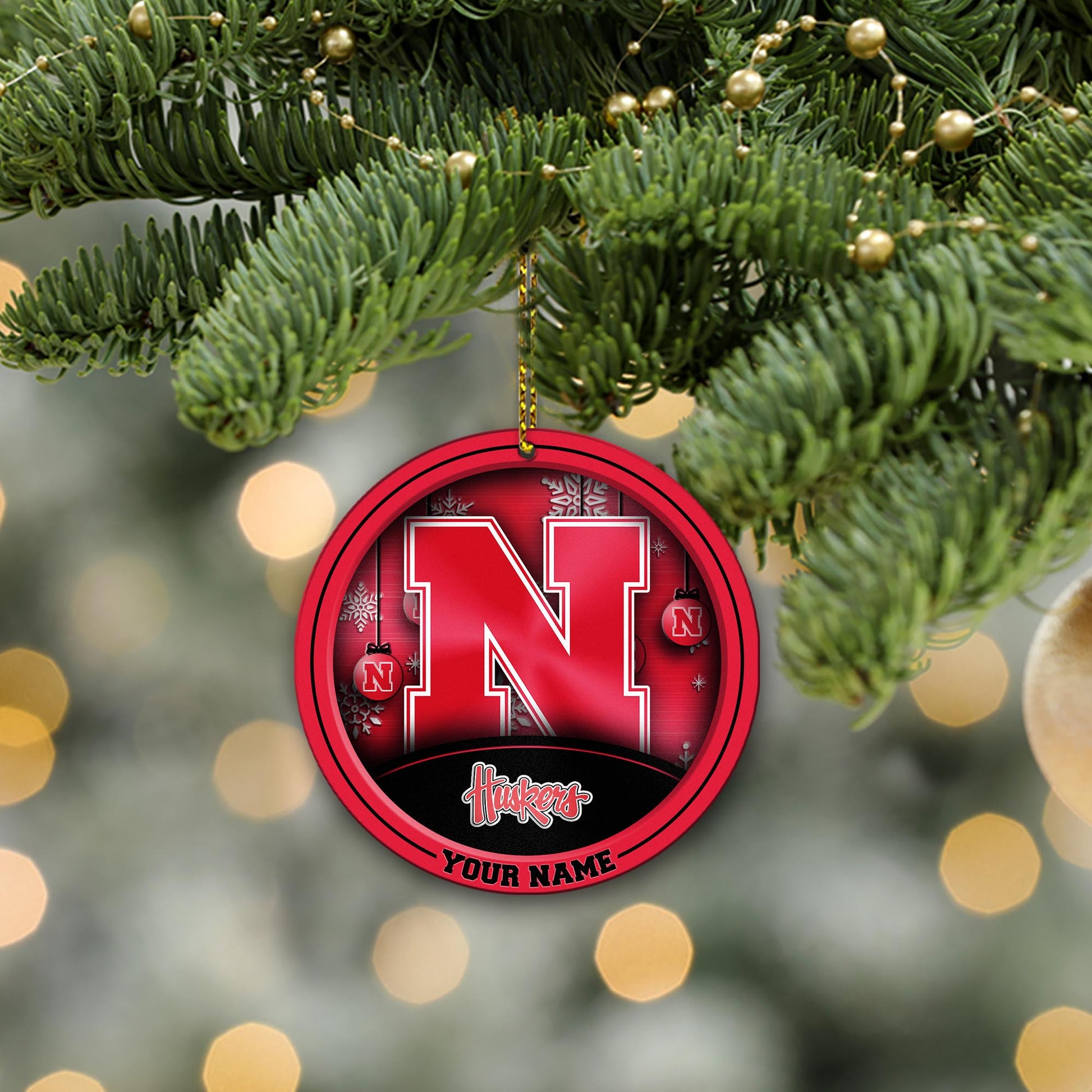 Nebraska Cornhuskers Circle Aluminium Custom Ornament 2 Side Trending New Arrivals H52912 ETUG311023