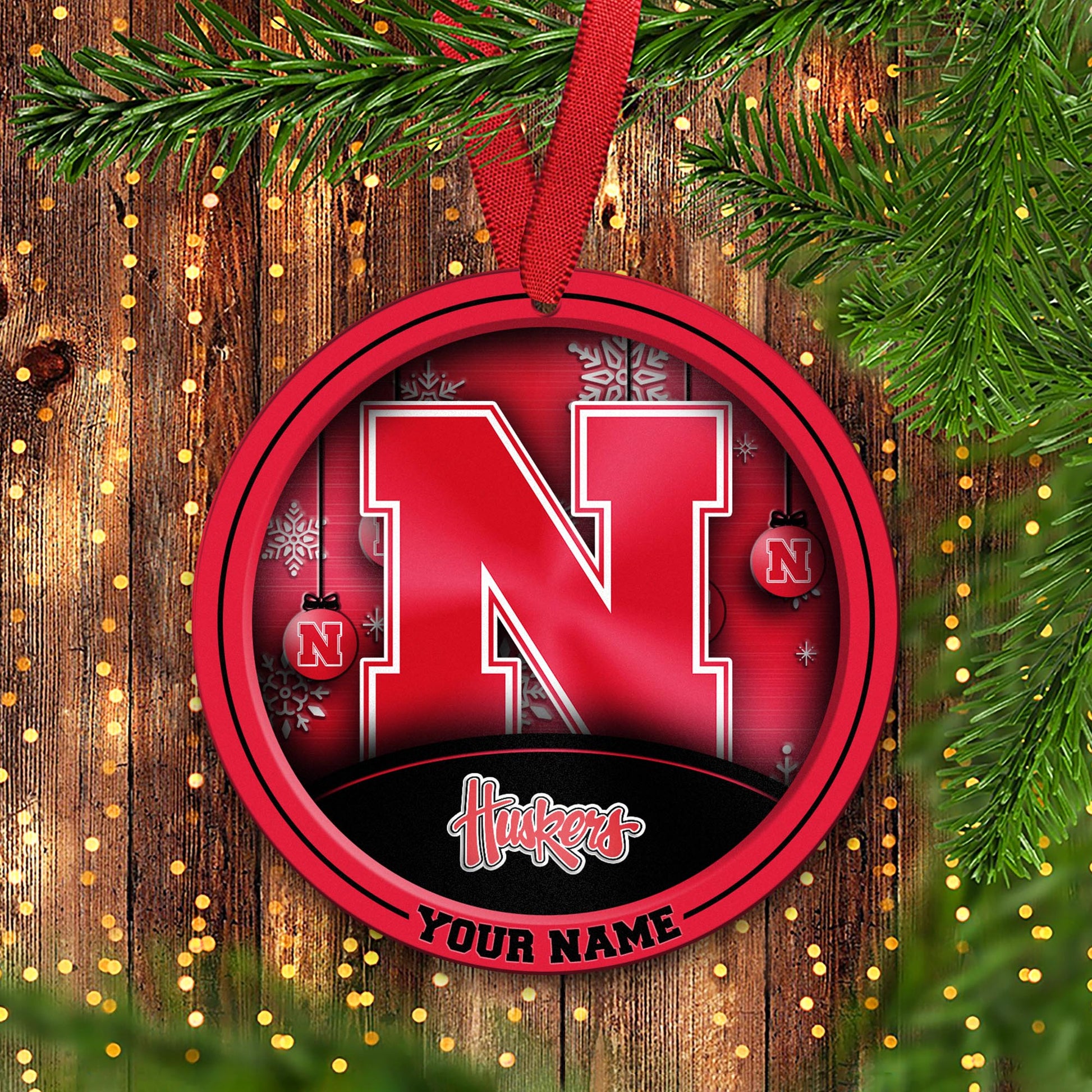 Nebraska Cornhuskers Circle Aluminium Custom Ornament 2 Side Trending New Arrivals H52912 ETUG311023