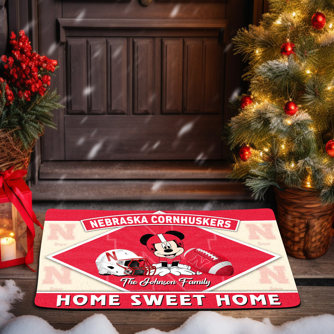 Nebraska Cornhuskers Doormat Custom Your Family Name, Sport Team And MK Doormat, FootBall Fan Gifts EHIVM-52722