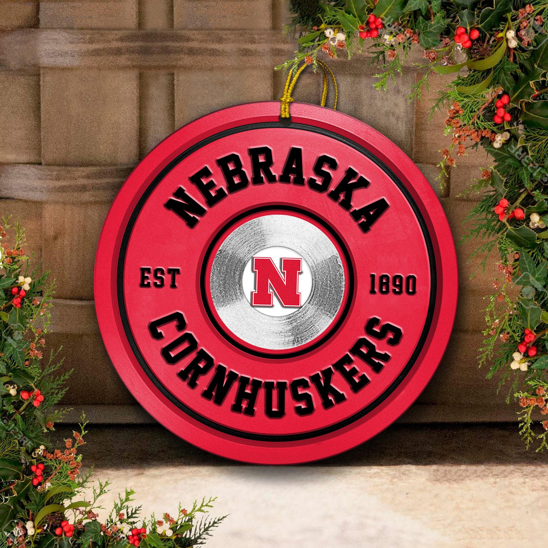 Nebraska Cornhuskers Fitness Circle Aluminium Ornament 2 Side Trending New Arrivals H52883 ETUG311023
