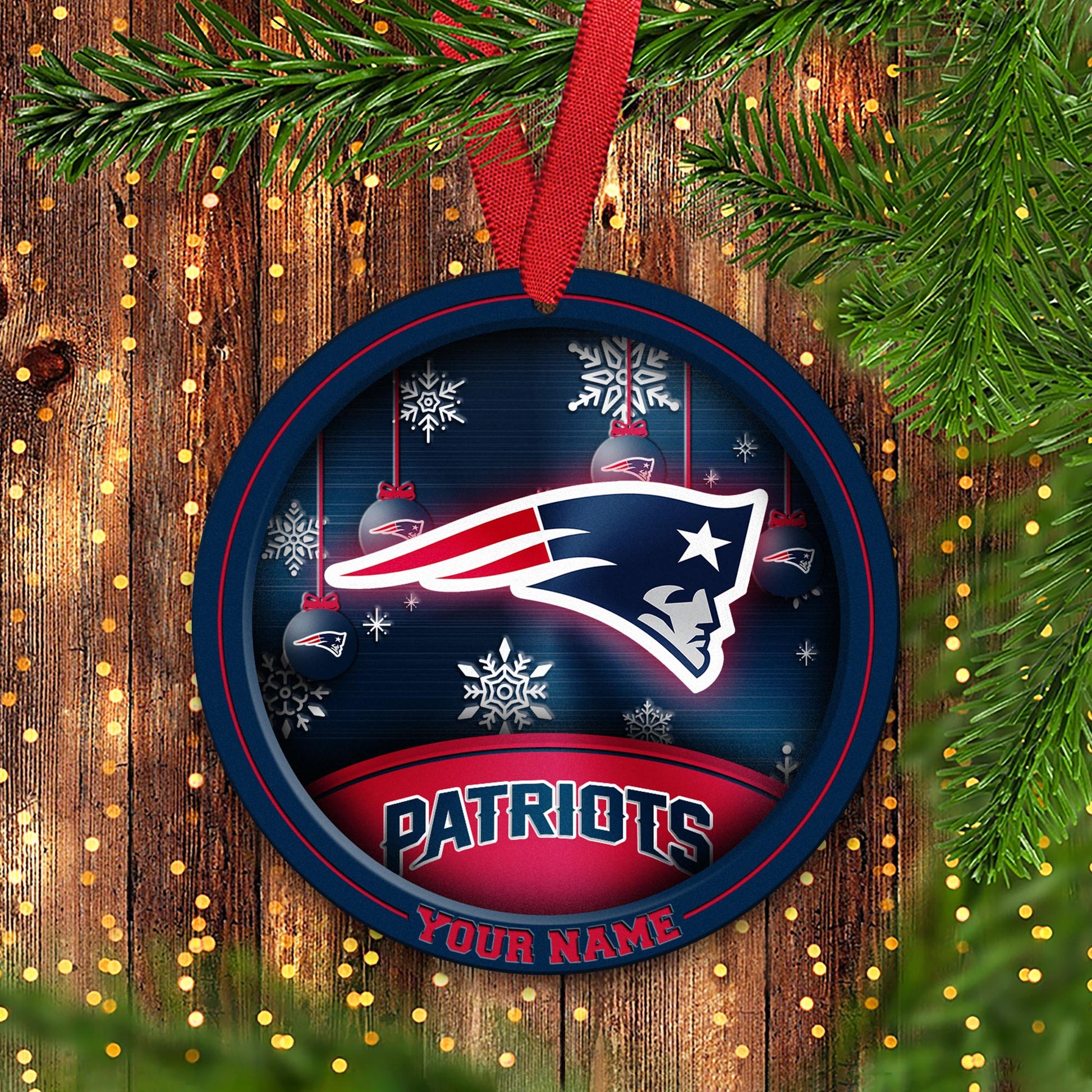 New England Patriots Circle Aluminium Custom Ornament 2 Side Trending New Arrivals H52912 ETUG311023