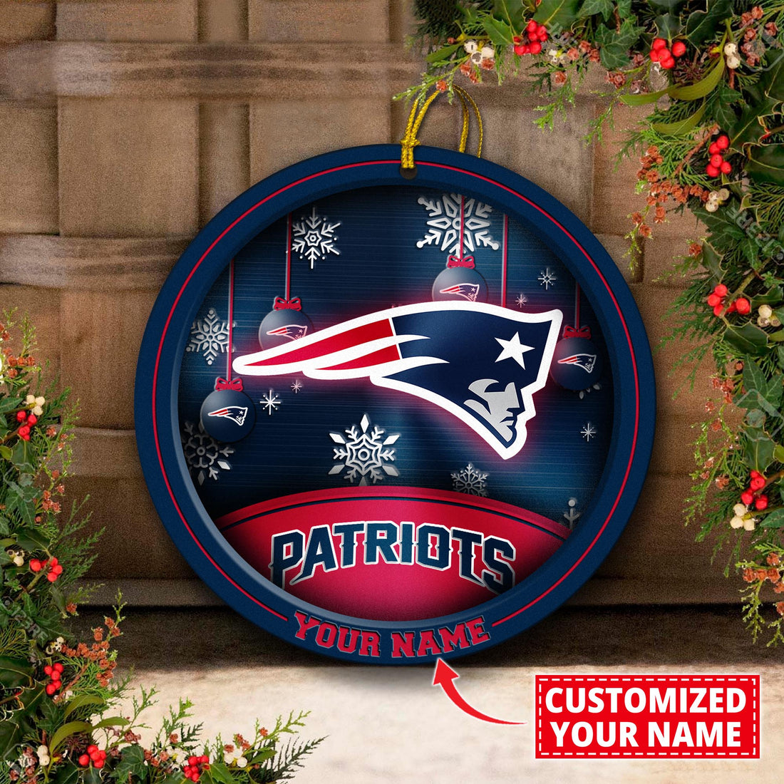 New England Patriots Circle Aluminium Custom Ornament 2 Side Trending New Arrivals H52912 ETUG311023