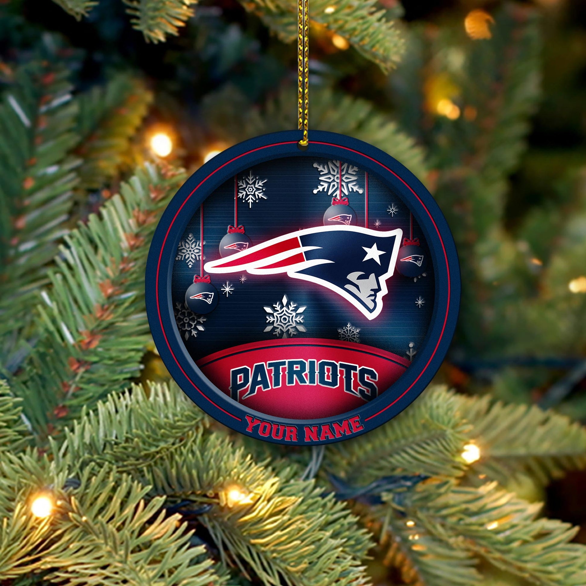 New England Patriots Circle Aluminium Custom Ornament 2 Side Trending New Arrivals H52912 ETUG311023