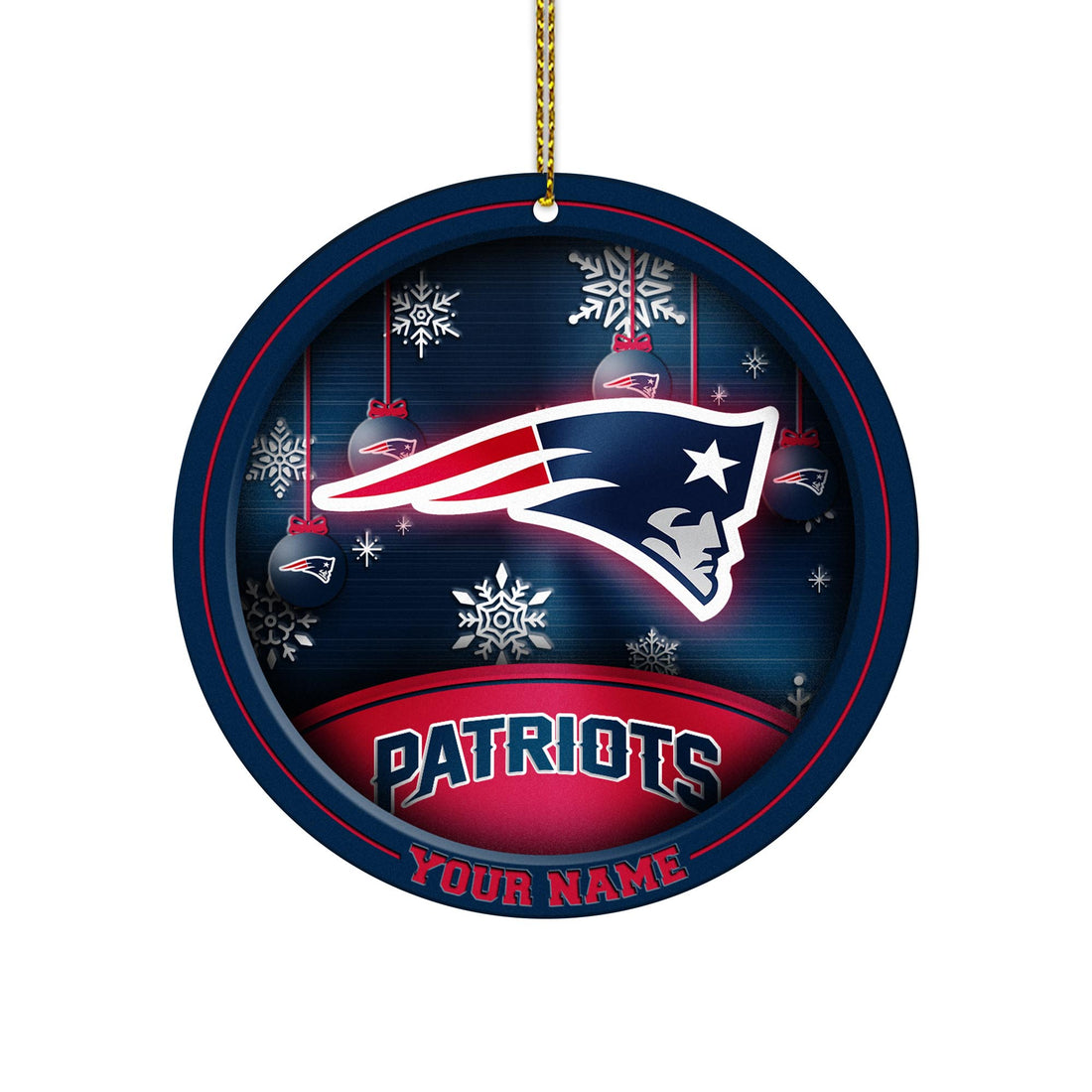 New England Patriots Circle Aluminium Custom Ornament 2 Side Trending New Arrivals H52912 ETUG311023