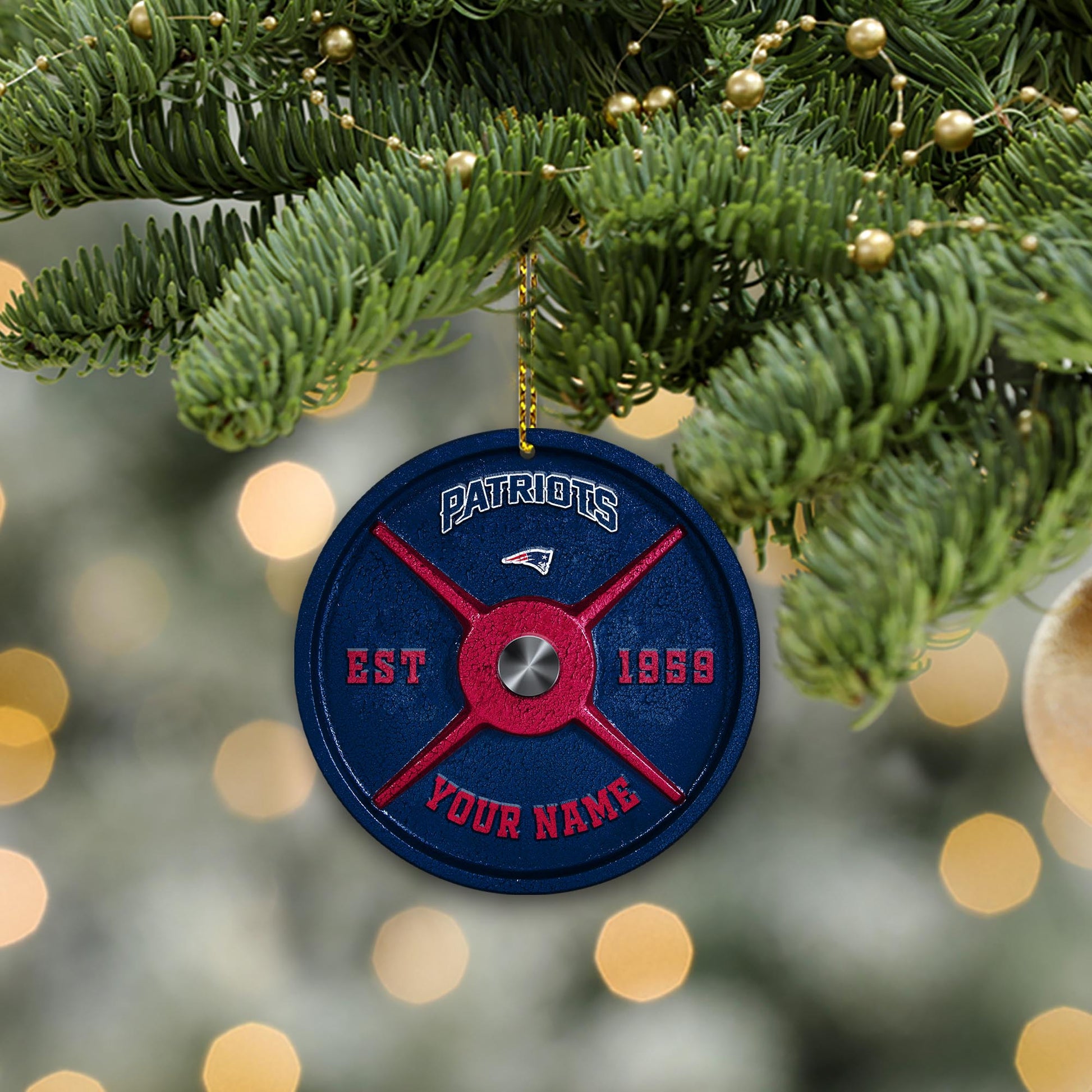 New England Patriots Fitness Circle Aluminium Custom Ornament 2 Side Trending New Arrivals H52884 ETUG311023