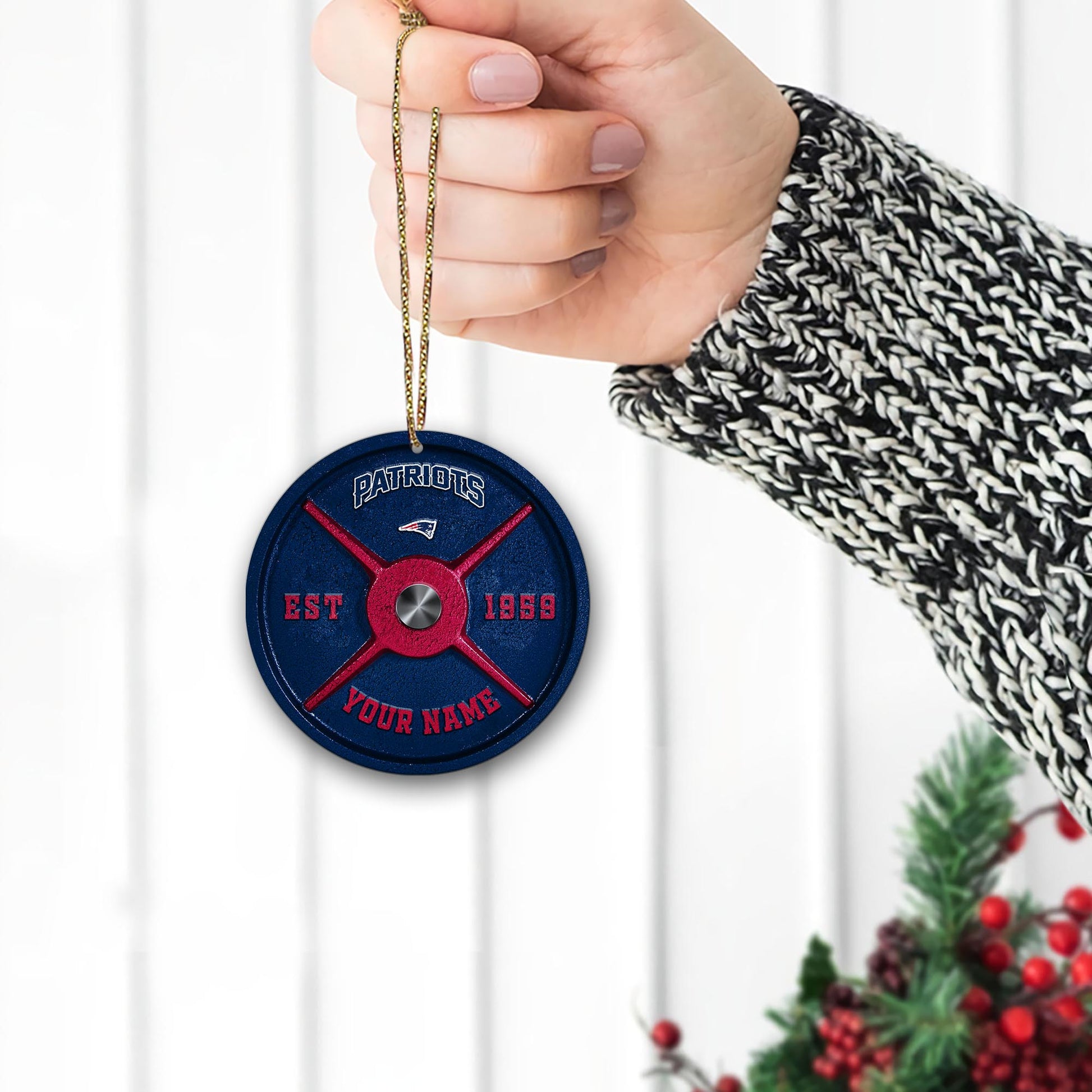 New England Patriots Fitness Circle Aluminium Custom Ornament 2 Side Trending New Arrivals H52884 ETUG311023