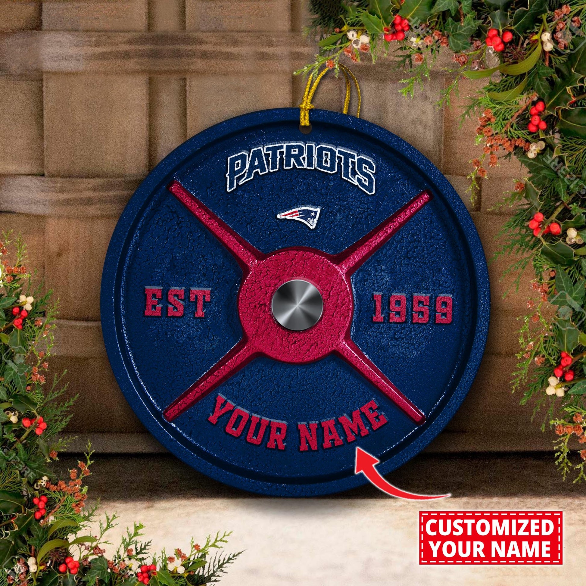 New England Patriots Fitness Circle Aluminium Custom Ornament 2 Side Trending New Arrivals H52884 ETUG311023