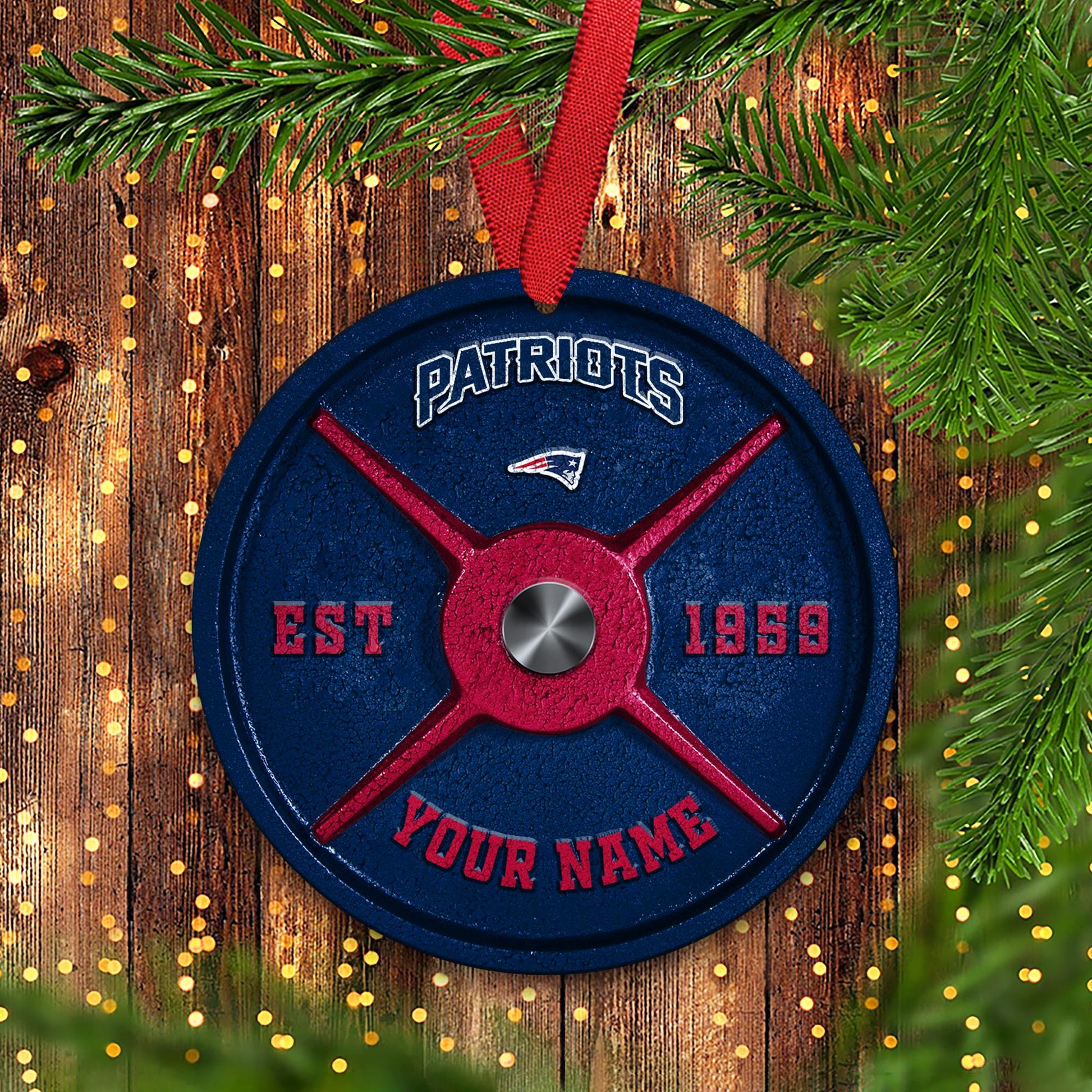 New England Patriots Fitness Circle Aluminium Custom Ornament 2 Side Trending New Arrivals H52884 ETUG311023