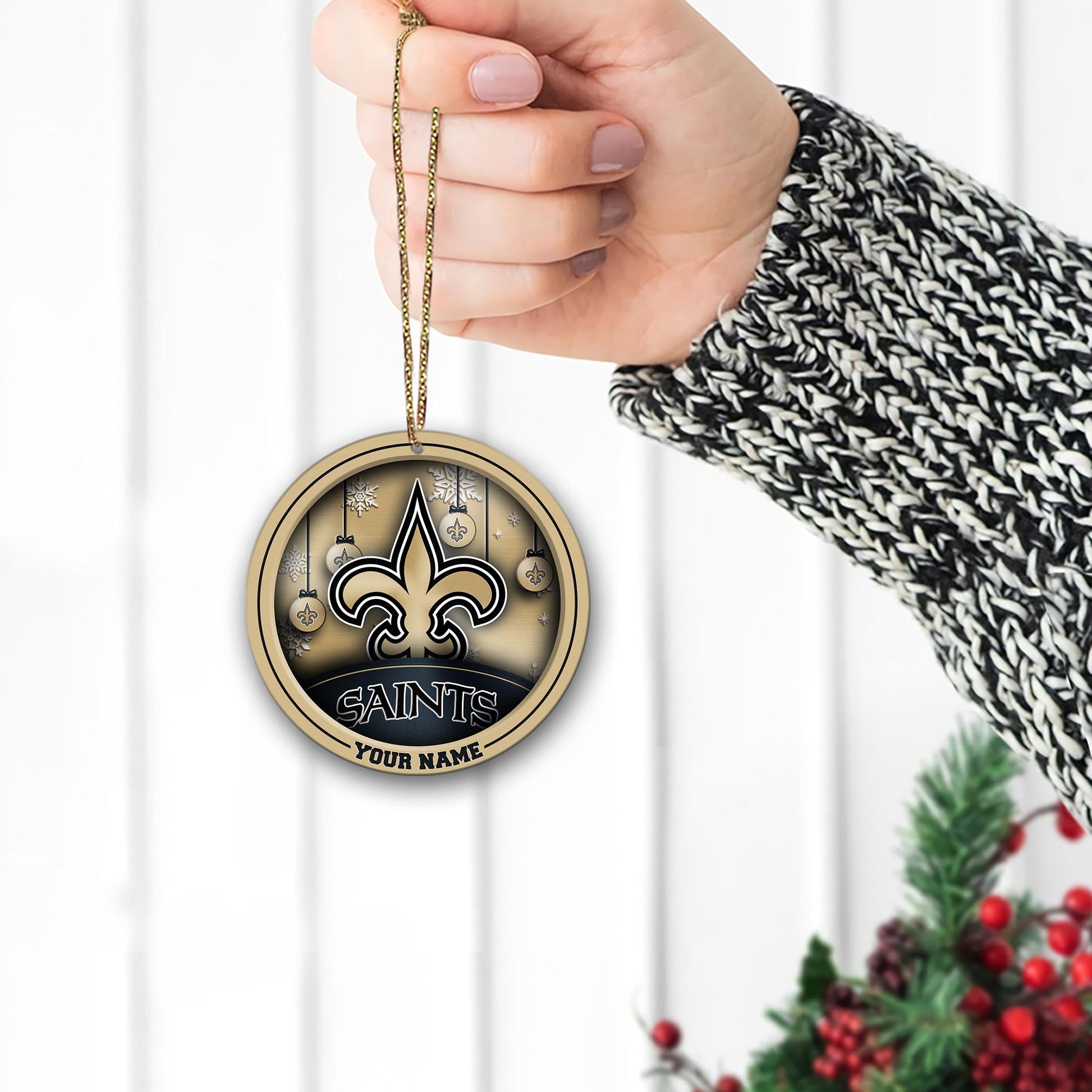 New Orleans Saints Circle Aluminium Custom Ornament 2 Side Trending New Arrivals H52912 ETUG311023