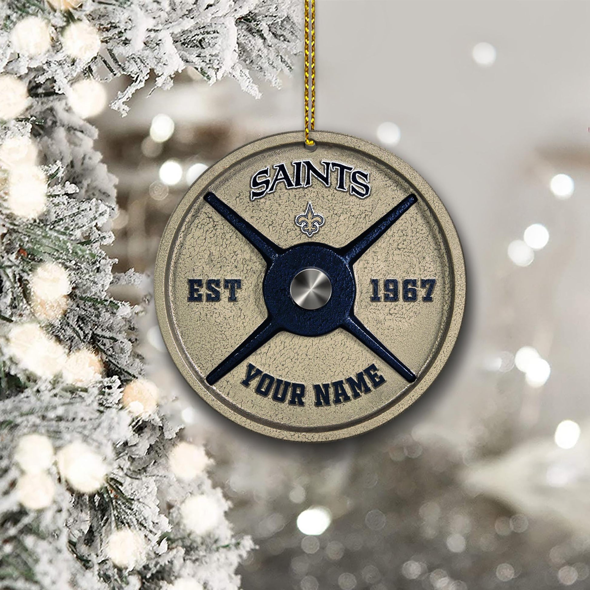 New Orleans Saints Fitness Circle Aluminium Custom Ornament 2 Side Trending New Arrivals H52884 ETUG311023