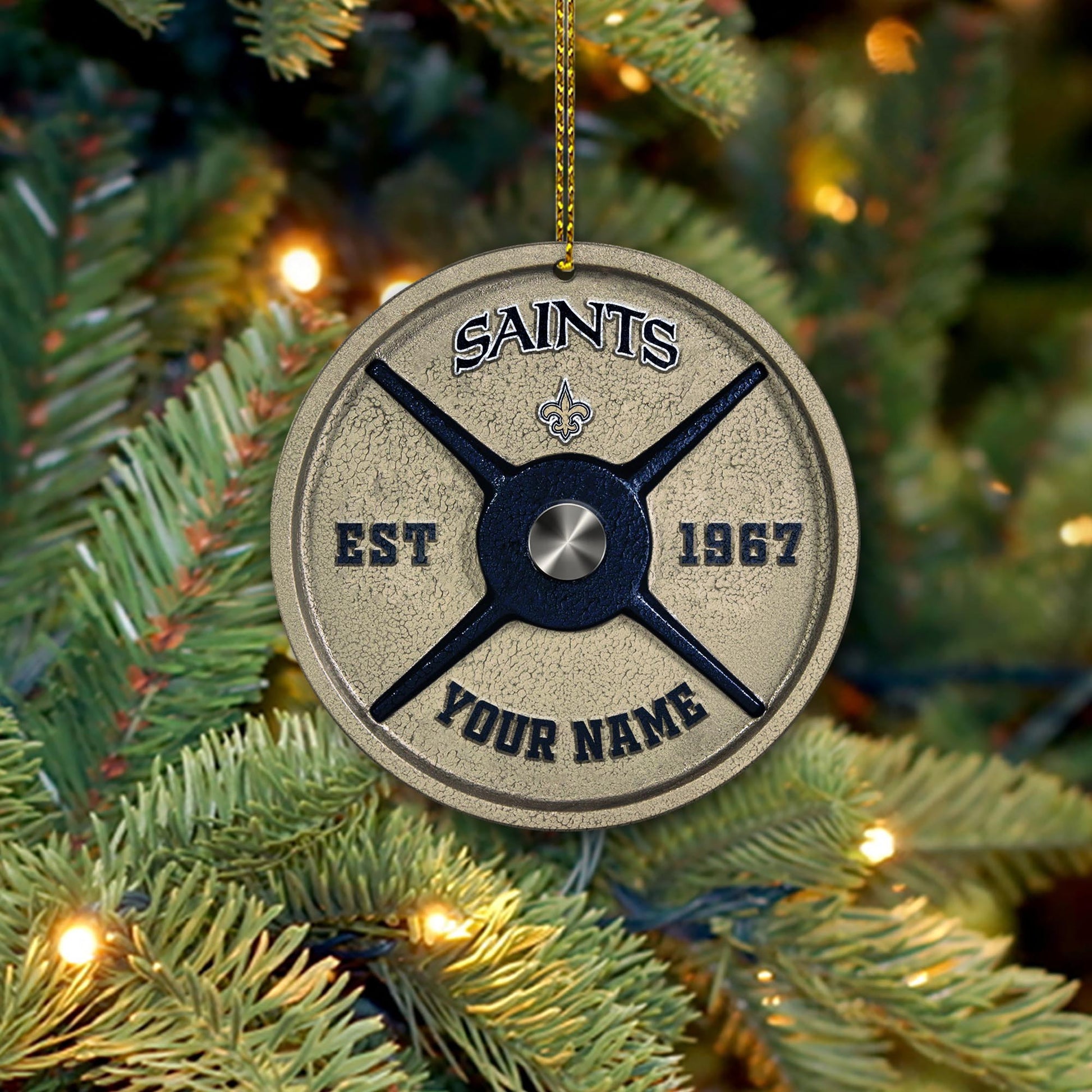 New Orleans Saints Fitness Circle Aluminium Custom Ornament 2 Side Trending New Arrivals H52884 ETUG311023