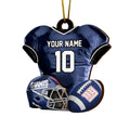 New York Giants 2 Layered Piece Wooden Ornament Custom Name And Number, Sport Team Ornament, Sport Gifts ETRG-52175