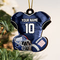 New York Giants 2 Layered Piece Wooden Ornament Custom Name And Number, Sport Team Ornament, Sport Gifts ETRG-52175