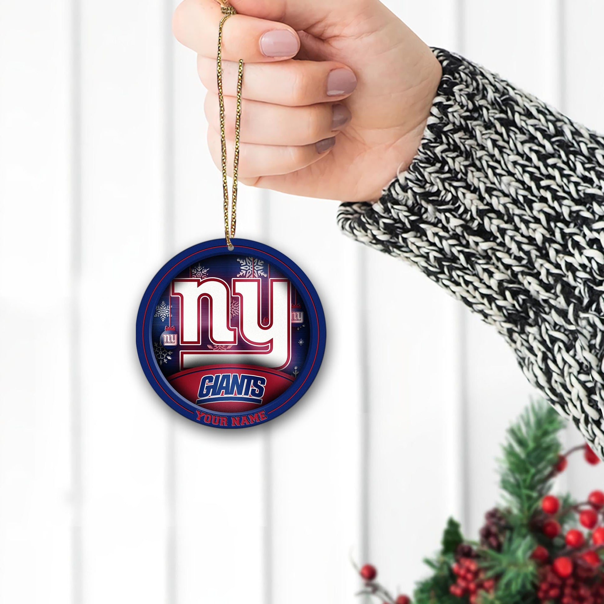 New York Giants Circle Aluminium Custom Ornament 2 Side Trending New Arrivals H52912 ETUG311023