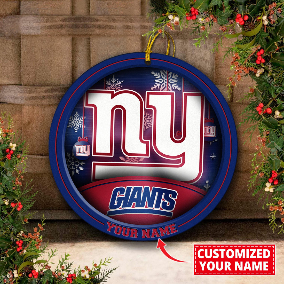 New York Giants Circle Aluminium Custom Ornament 2 Side Trending New Arrivals H52912 ETUG311023