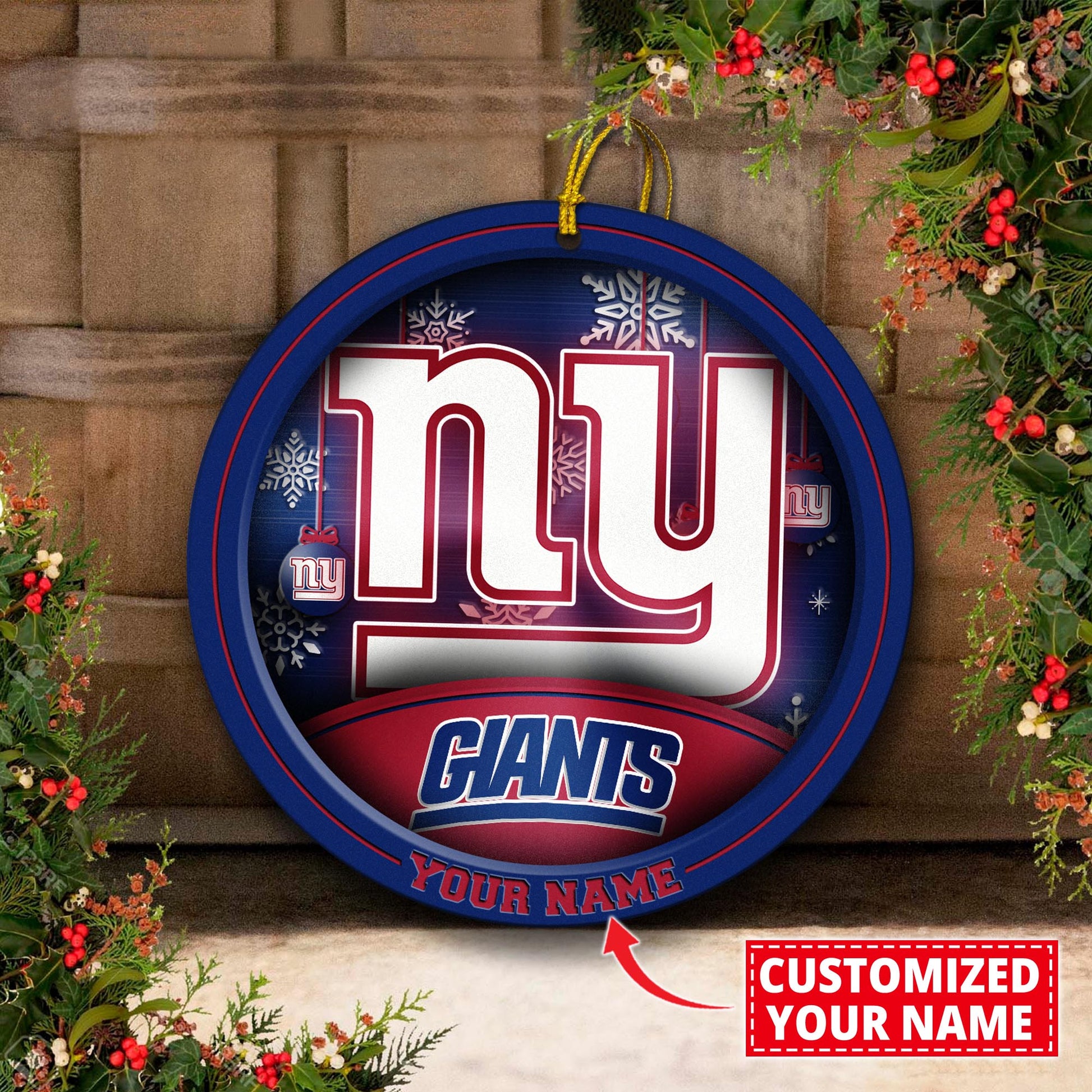 New York Giants Circle Aluminium Custom Ornament 2 Side Trending New Arrivals H52912 ETUG311023