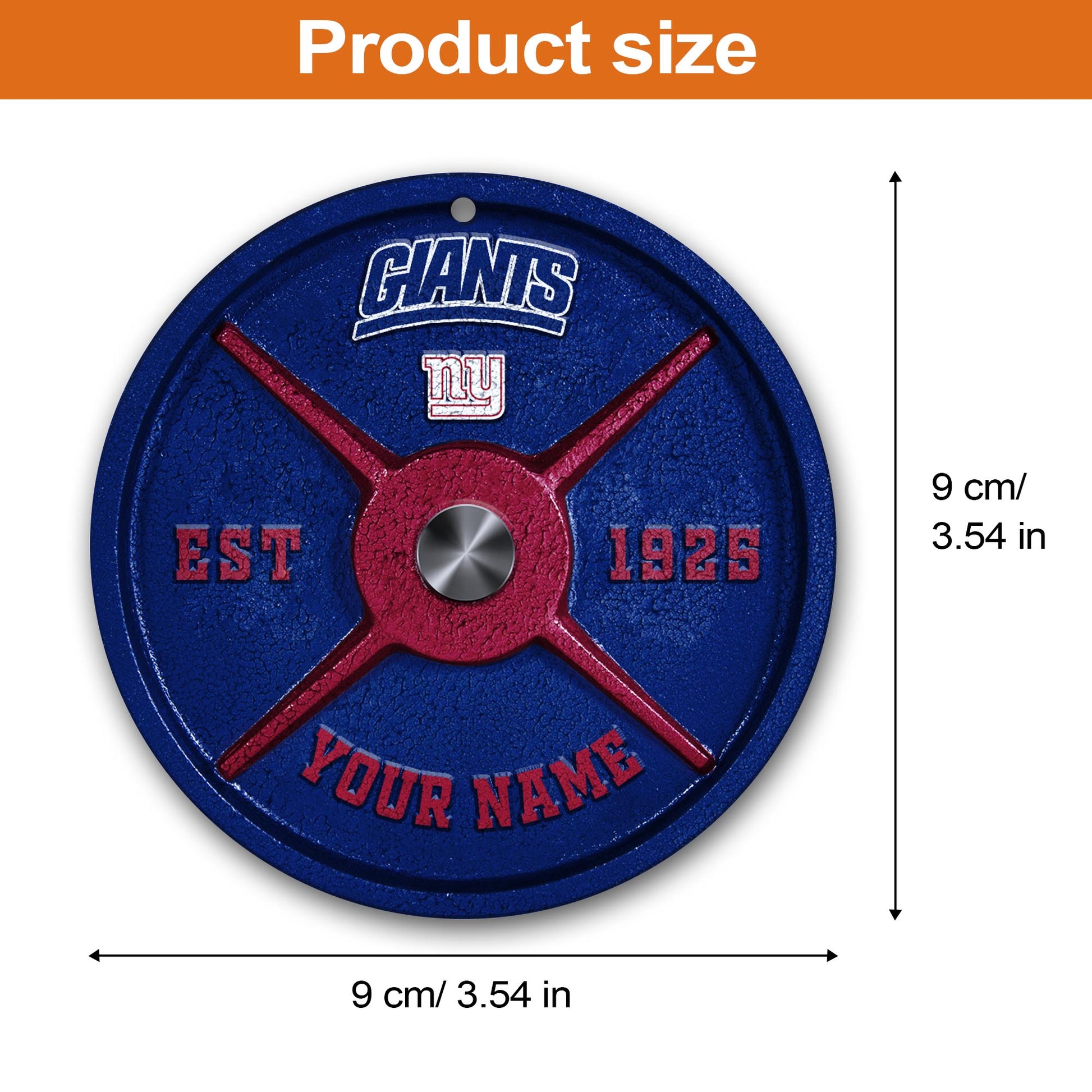 New York Giants Fitness Circle Aluminium Custom Ornament 2 Side Trending New Arrivals H52884 ETUG311023