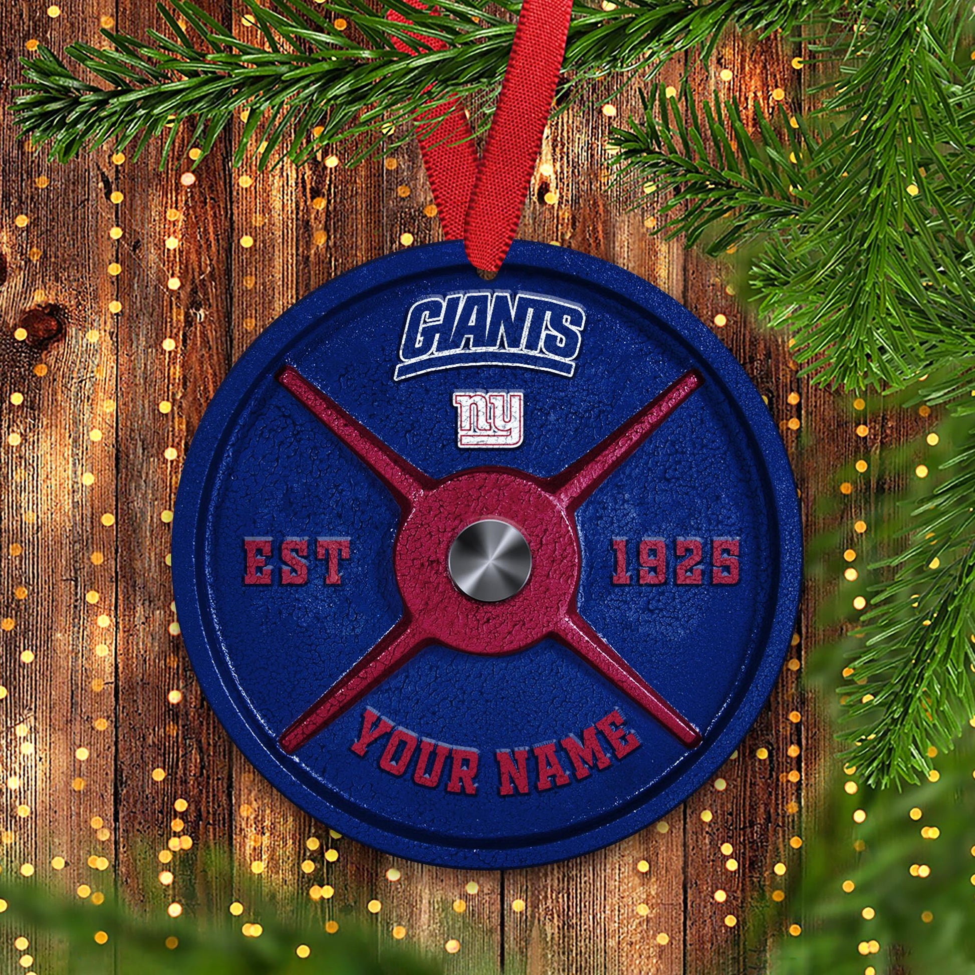 New York Giants Fitness Circle Aluminium Custom Ornament 2 Side Trending New Arrivals H52884 ETUG311023