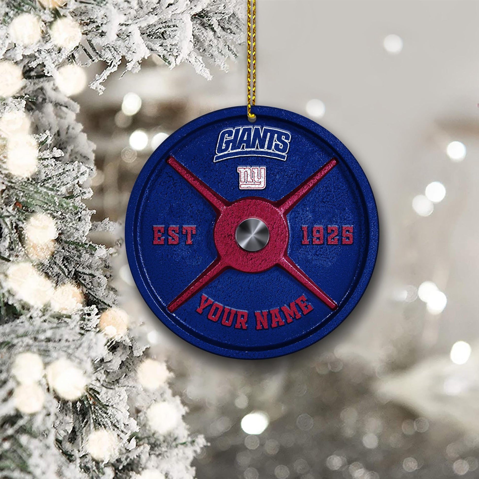New York Giants Fitness Circle Aluminium Custom Ornament 2 Side Trending New Arrivals H52884 ETUG311023