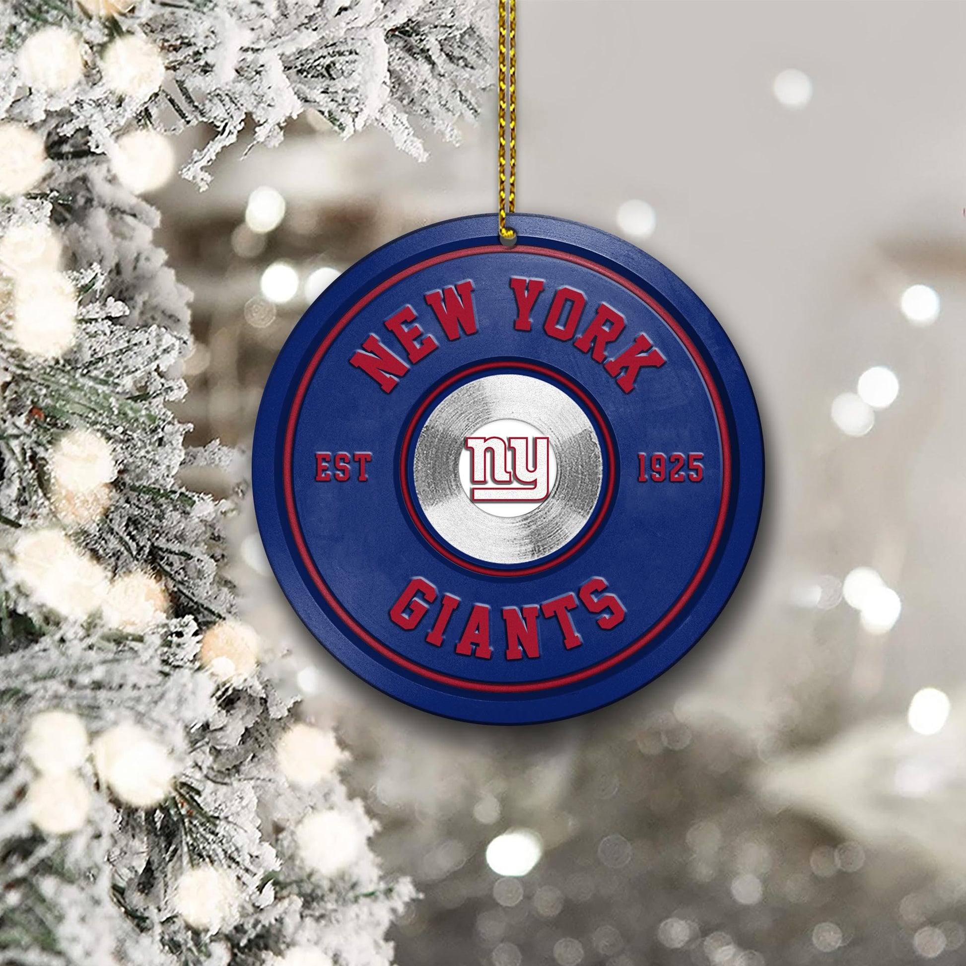 New York Giants Fitness Circle Aluminium Ornament 2 Side Trending New Arrivals H52883 ETUG311023