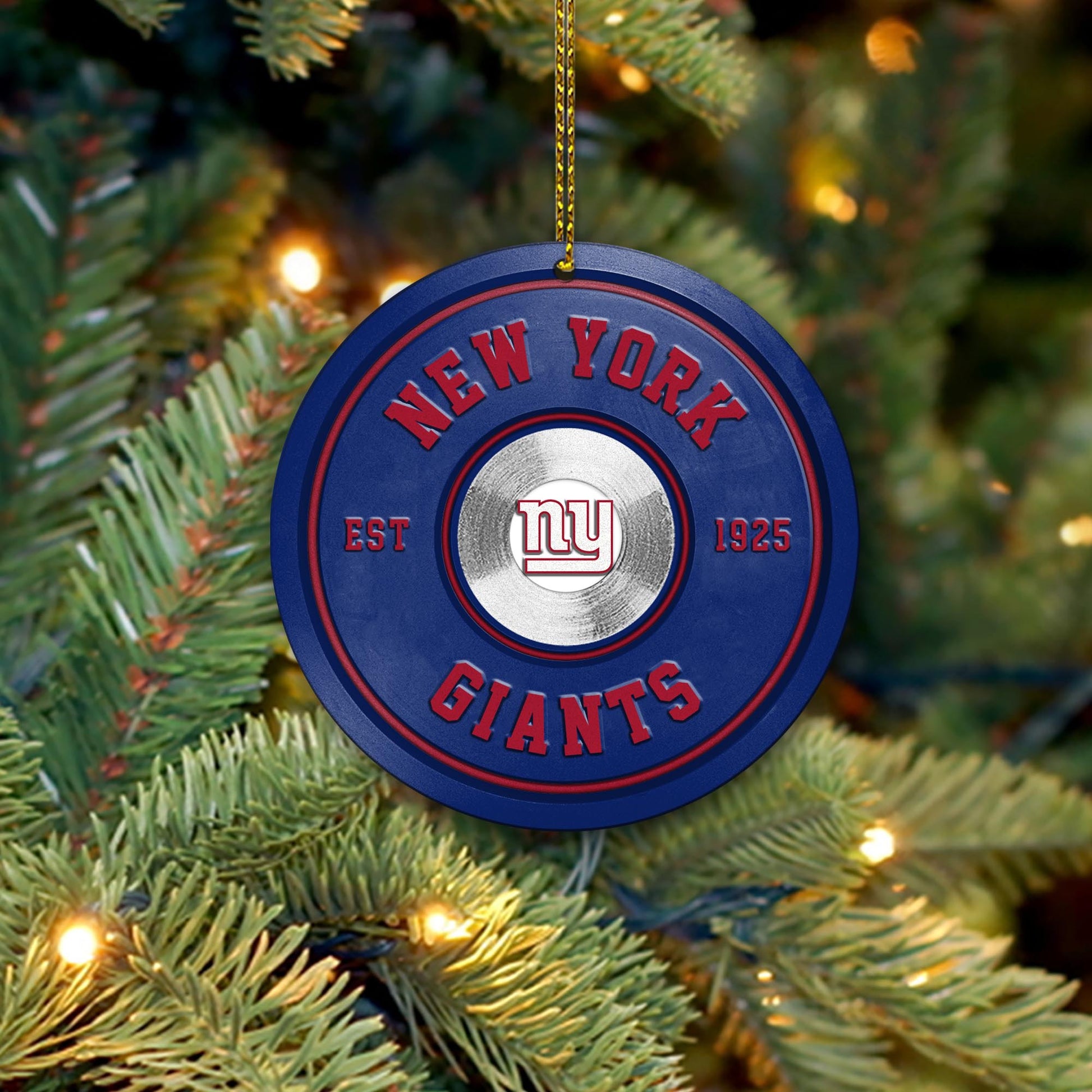 New York Giants Fitness Circle Aluminium Ornament 2 Side Trending New Arrivals H52883 ETUG311023