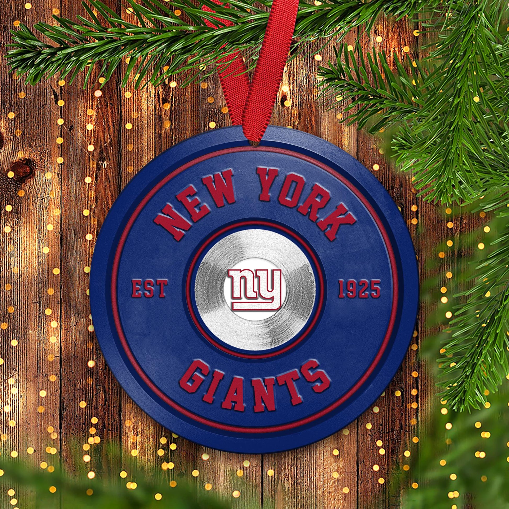 New York Giants Fitness Circle Aluminium Ornament 2 Side Trending New Arrivals H52883 ETUG311023