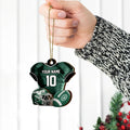 New York Jets 2 Layered Piece Wooden Ornament Custom Name And Number, Sport Team Ornament, Sport Gifts ETRG-52175