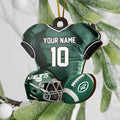 New York Jets 2 Layered Piece Wooden Ornament Custom Name And Number, Sport Team Ornament, Sport Gifts ETRG-52175