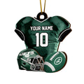 New York Jets 2 Layered Piece Wooden Ornament Custom Name And Number, Sport Team Ornament, Sport Gifts ETRG-52175