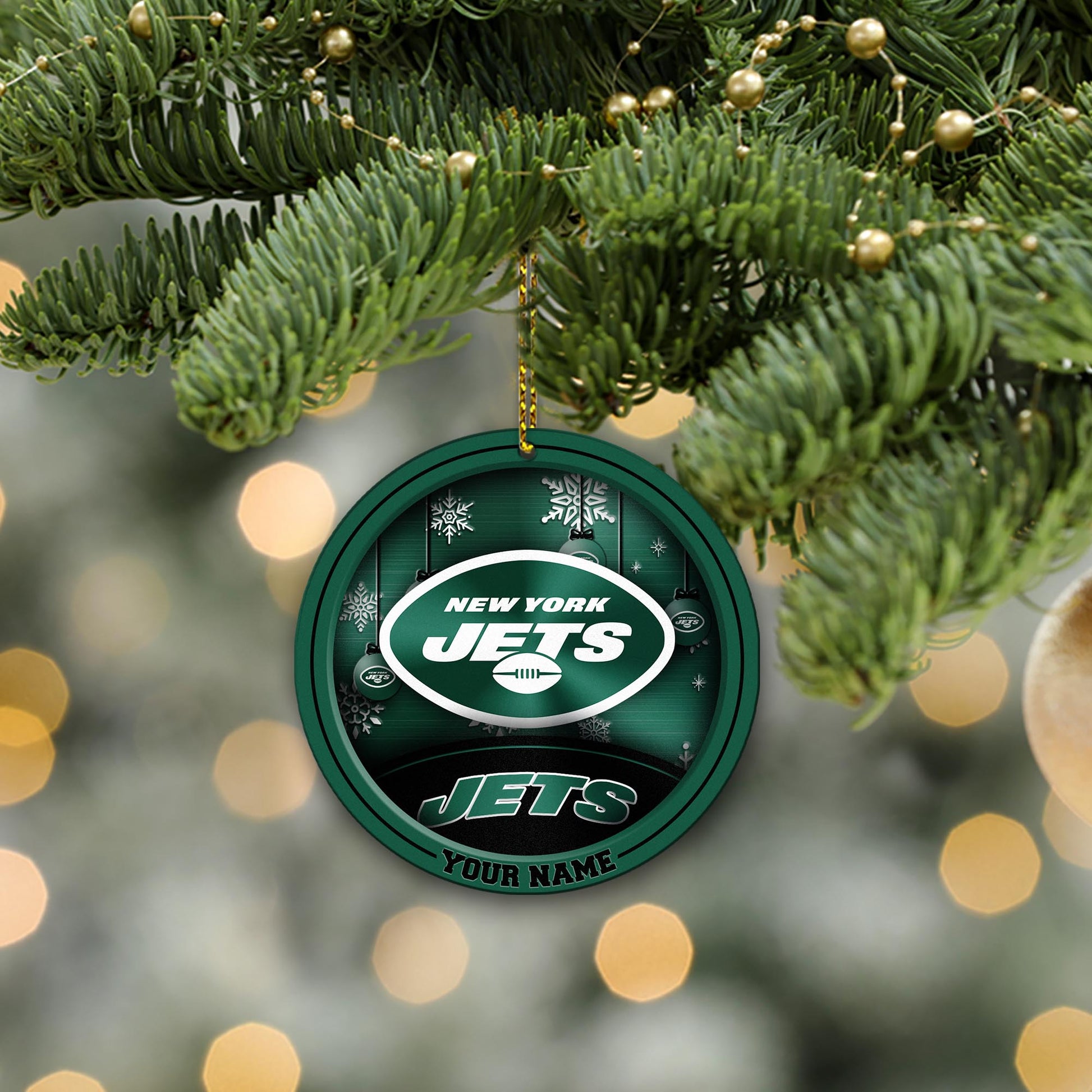 New York Jets Circle Aluminium Custom Ornament 2 Side Trending New Arrivals H52912 ETUG311023