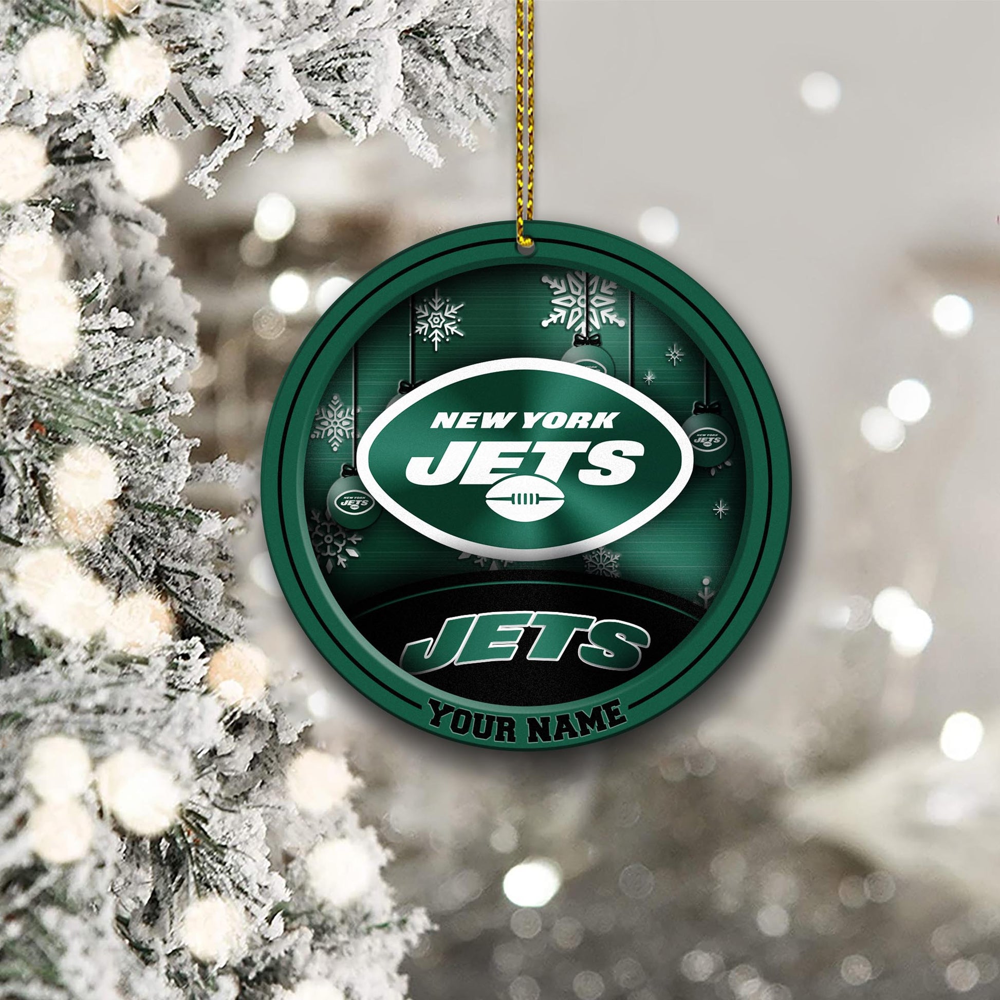 New York Jets Circle Aluminium Custom Ornament 2 Side Trending New Arrivals H52912 ETUG311023