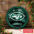 New York Jets Circle Aluminium Custom Ornament 2 Side Trending New Arrivals H52912 ETUG311023