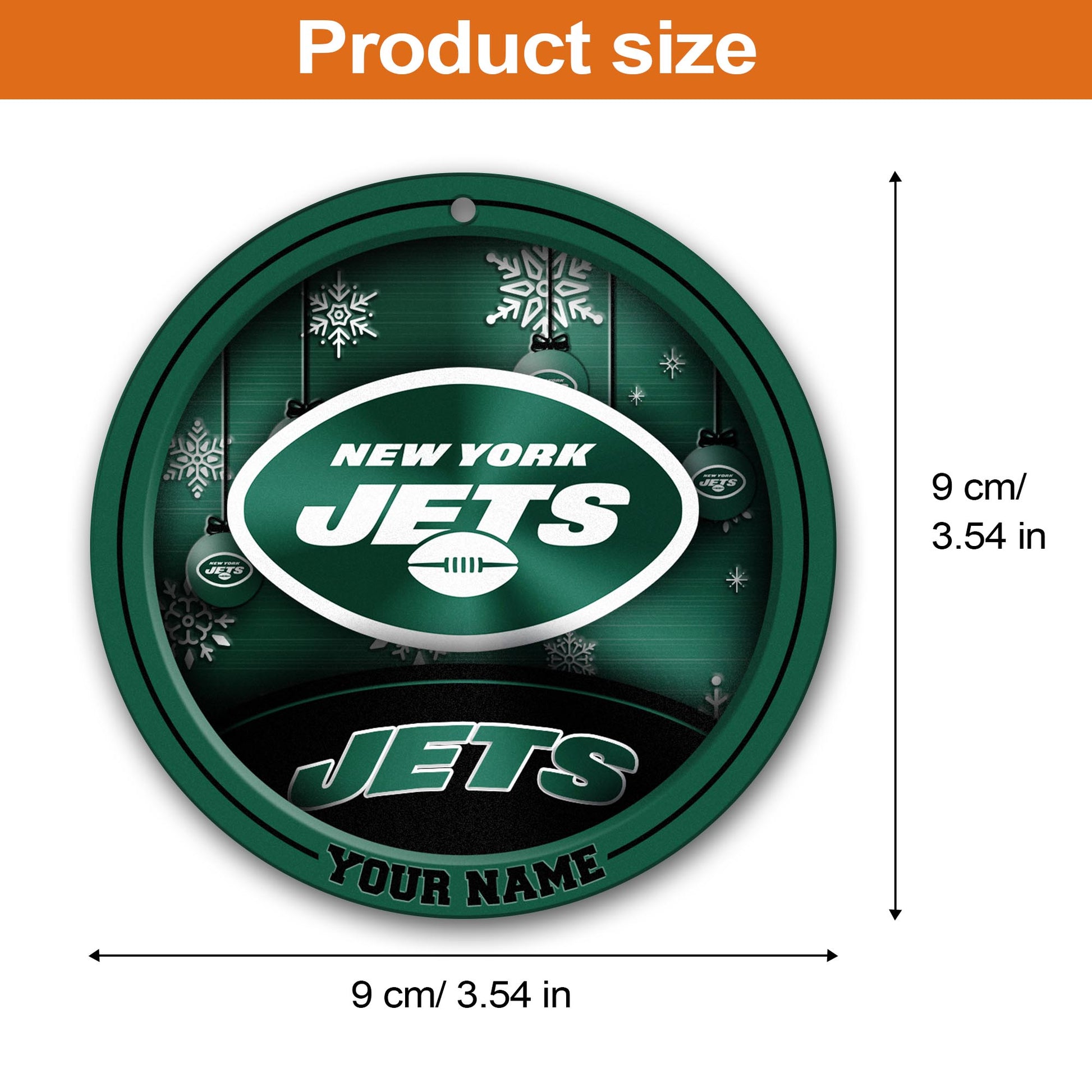 New York Jets Circle Aluminium Custom Ornament 2 Side Trending New Arrivals H52912 ETUG311023