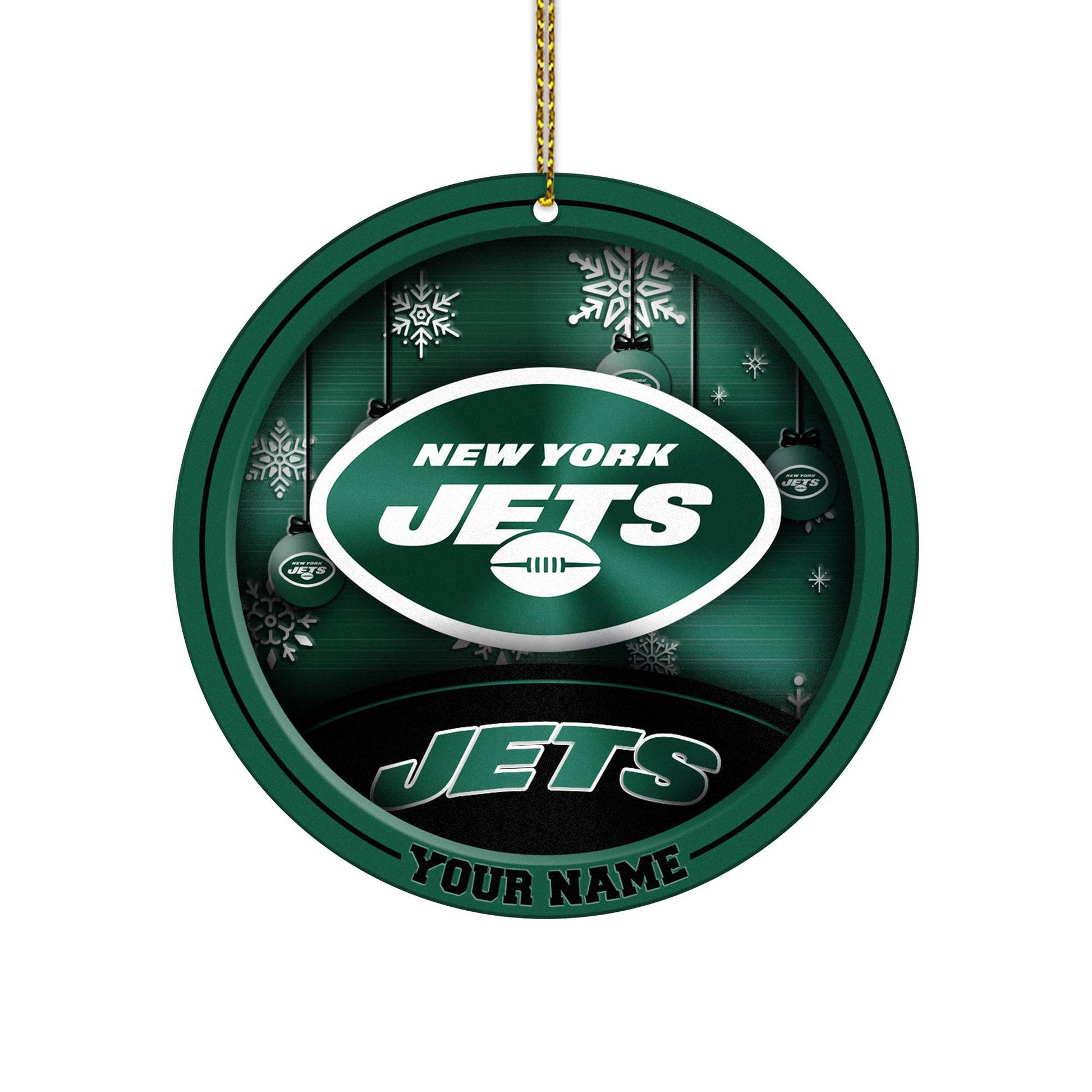 New York Jets Circle Aluminium Custom Ornament 2 Side Trending New Arrivals H52912 ETUG311023