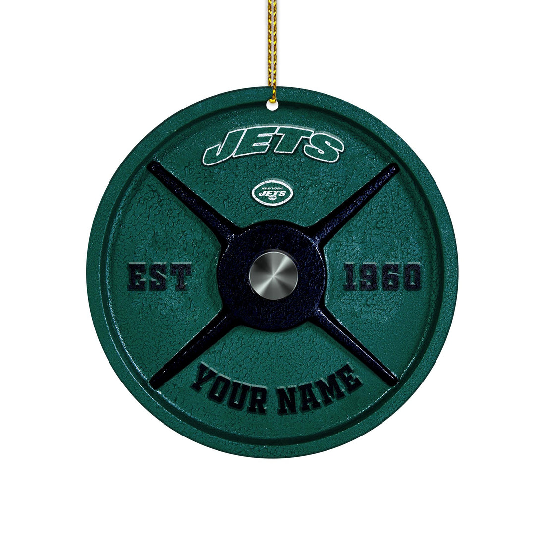 New York Jets Fitness Circle Aluminium Custom Ornament 2 Side Trending New Arrivals H52884 ETUG311023
